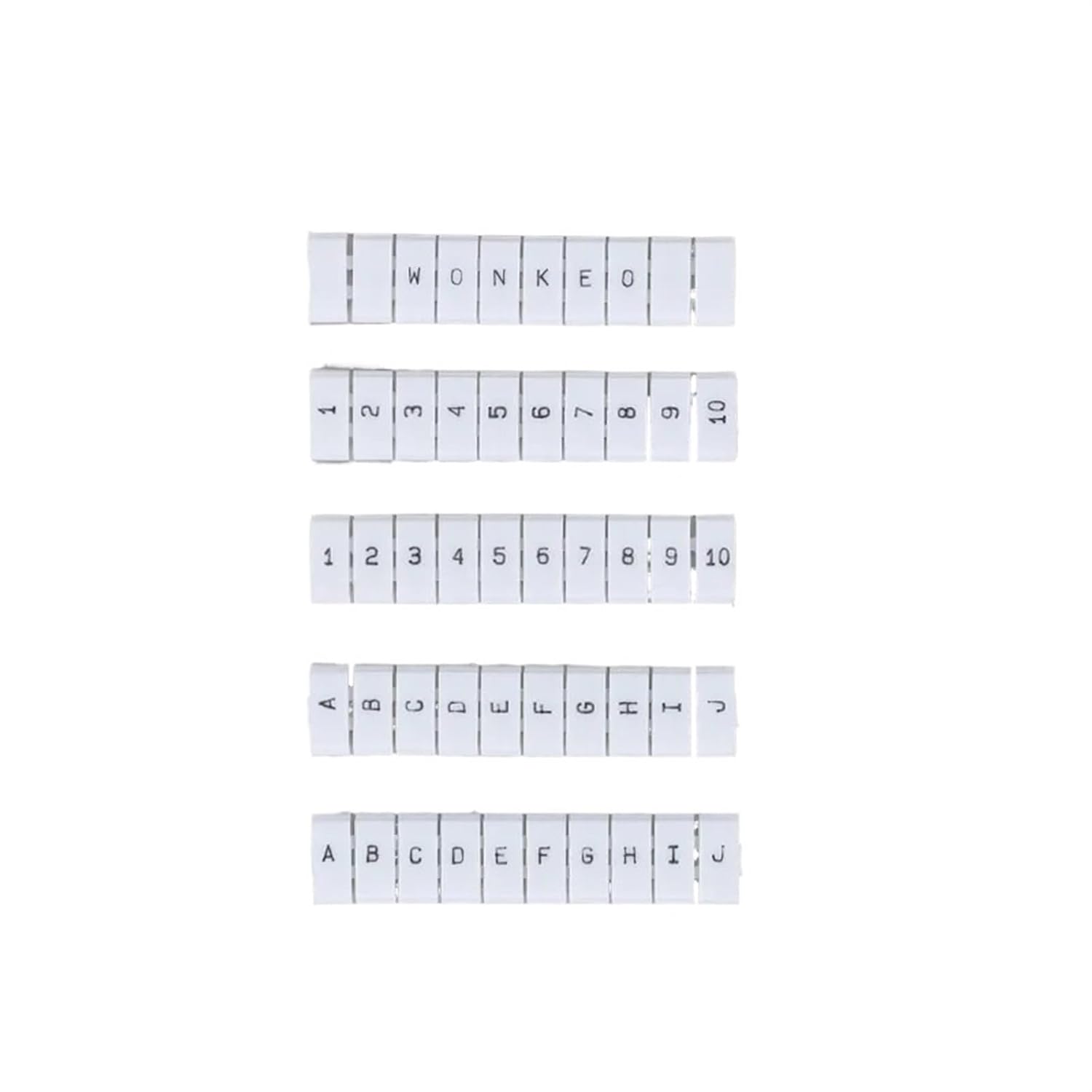 10Pcs WK Spring Wire Connector Standard Numbering Blank DIN Rail Terminal Block Accessories Zack Marker Strips(Blank)