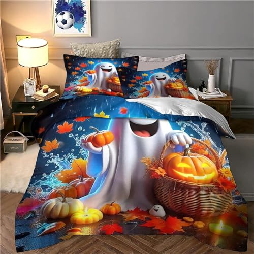 Parure de lit Halloween microfibre douce avec fermeture éclair pratique 200x200