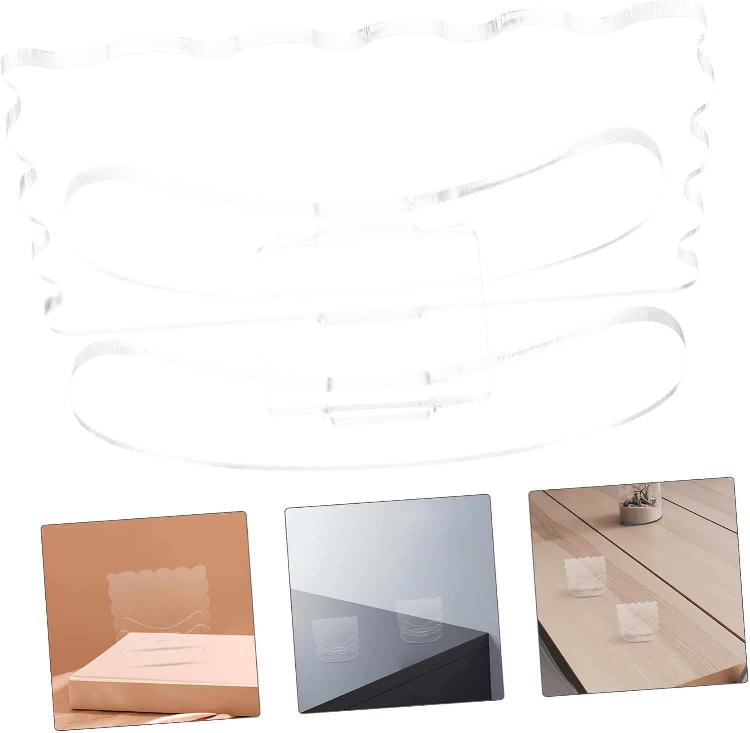 PRETYZOOM 4pcs Acrylic Plate Display Stands Card Stands for Display Greeting Card Holders Sign Holder