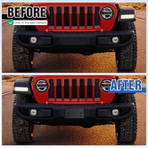 Image of Nilight Front License Plate Frame Holder Mounting Bracket for 2018-2023 2024 2025 2026 Jeep Wrangler JL JLU & Gladiator JT Accessories Replace # 68295610AA CH1068150 Black only for Steel Bumper