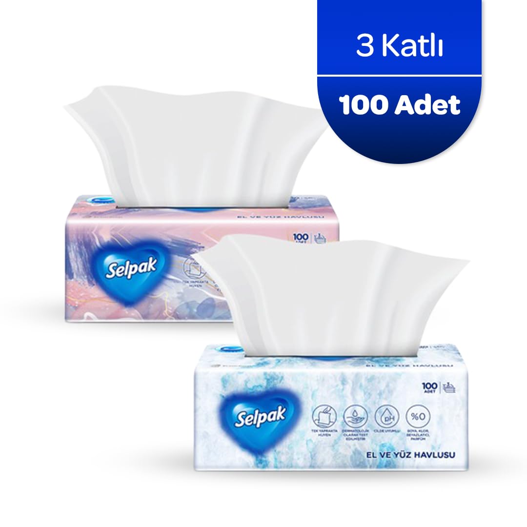 Selpak El ve Yüz Havlusu 3 Katlı 100 Yaprak
