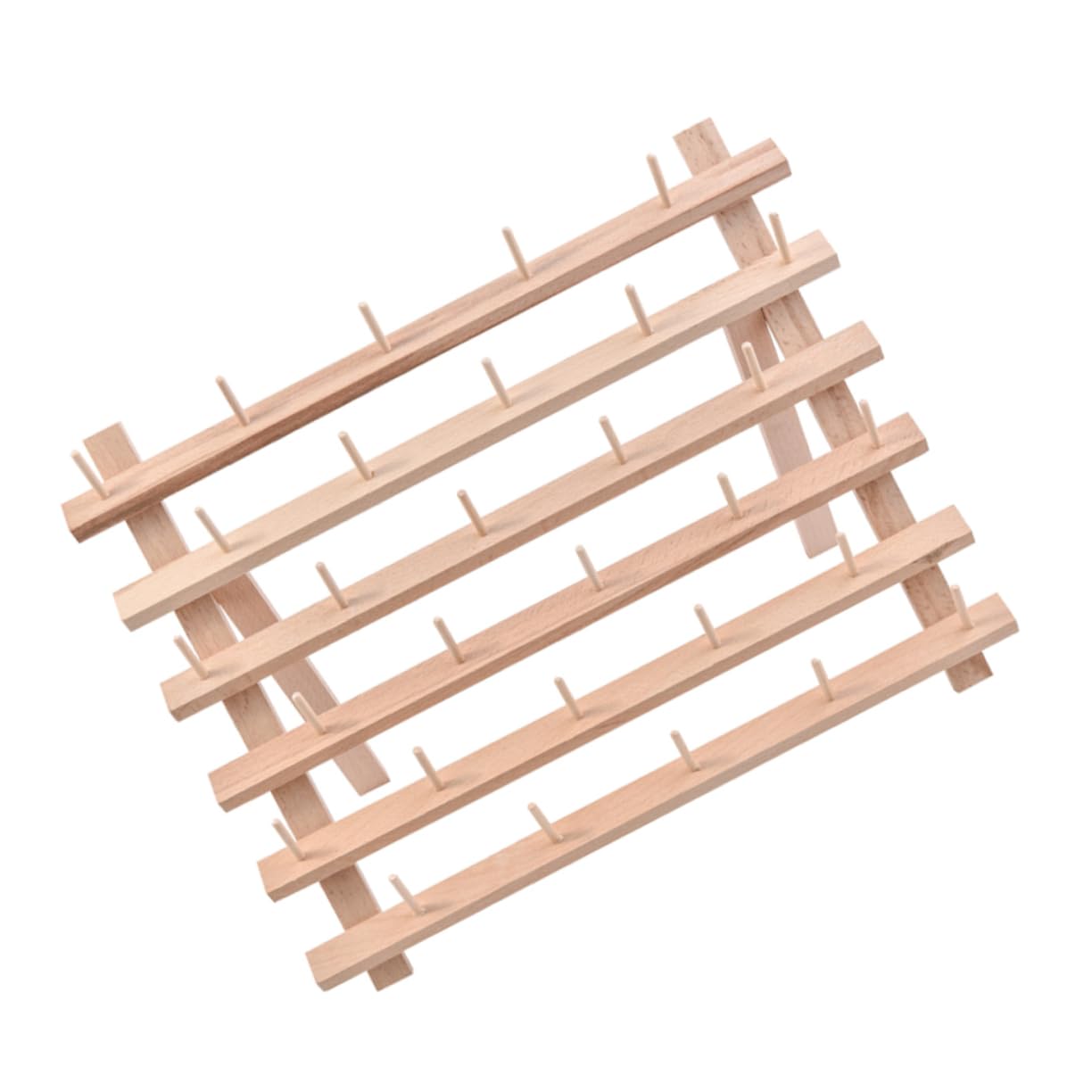 NUOBESTY Spulenhalter für Nähgarn Faltbarer Holzorganizer Garnregal mit Platz für Garnrollen oder Mini-king-konen Geeignet für Stickmaschinen und Nähzubehör