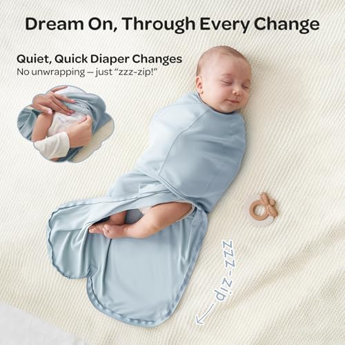 Image of Momcozy Swaddles for Newborns, Quiet Fastener Swaddle Suitable for Infant 0-3 Months, New-Parent-Friendly Sleep Sack, Reduce Startle Reflex, Newborn Boys Girls Registry Essentials, 2-Pack, Drift