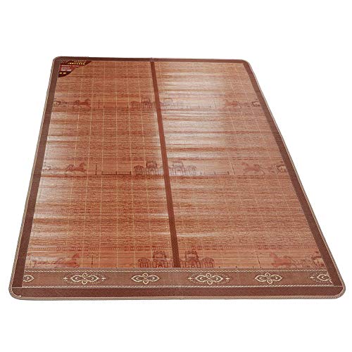 Fupei Estera de Cama de Bambú, Cubrecolchón de Bambú Práctico para el Dormitorio de la Escuela en Casa para una Cama Doble Individual(El 195 * 150cm) Cover