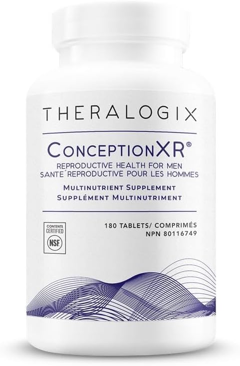 Theralogix ConceptionXR Reproductive Health For Men, Men's Preconception Vitamins for Fertility Support, Male Fertility Supplements for Sperm Health, NSF Certified - 180 Tabs (90-Day Supply), Unflavor