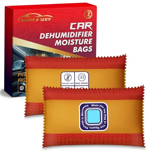 SOL Paquete de 2 bolsas deshumidificadoras para coche, bolsa deshumidificador reutilizable, deshumidificadores para coche, absorbente de humedad de coche, deshumidificador de coche, deshumidificador