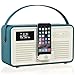 Produktbild VQ Retro Mk II DAB/DAB+ Digital- und FM-Radio mit Bluetooth, 8-poliges Dock und Weckfunktion - Blaugrün
