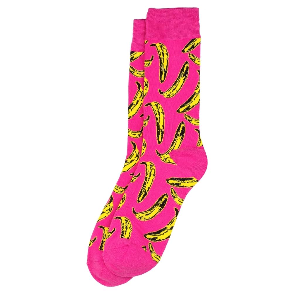 JOE COOL Unisex Cotton Spandex Socks Andy Warhol Banana Pink