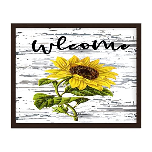 Décoration murale en bois Welcome 40x50 cm pour habiller une entree vide