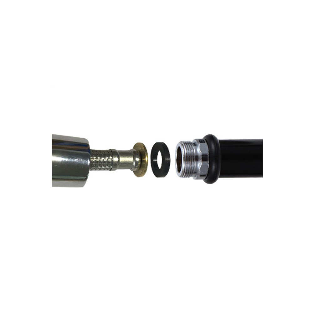 Grifo de cocina con pulverizador de una sola manija con pulverizador extraíble y cabezal de repuesto de latón, Blackt3