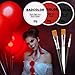 White Black Red Joker Clown Face Body Paint with Brushes for Halloween Makeup, Water Based Face Painting Kit Non Toxic for Kids & Adults, Facepaint Set for Skull Witch Goth Vampire SFX Cosplay Make Up