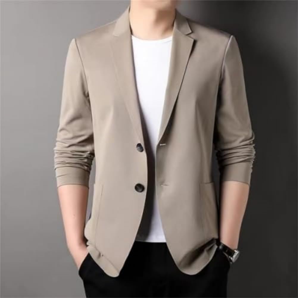 Giacca estiva leggera da uomo, leggera, sfoderata, sportiva, primaverile ed estiva, vestibilità slim fit