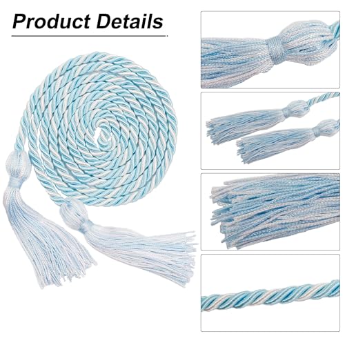 Image of GraduationMall Graduation Polyester Honor Cord 68 inch SkyBlueWhite