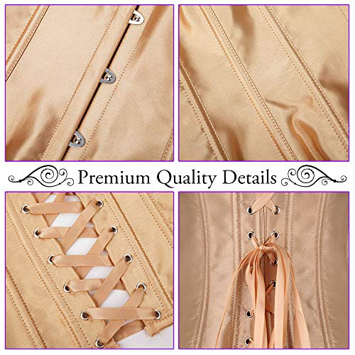 Image of Alivila.Y Fashion Womens Sexy Satin Vintage Underbust Waist Training Corset Bustier