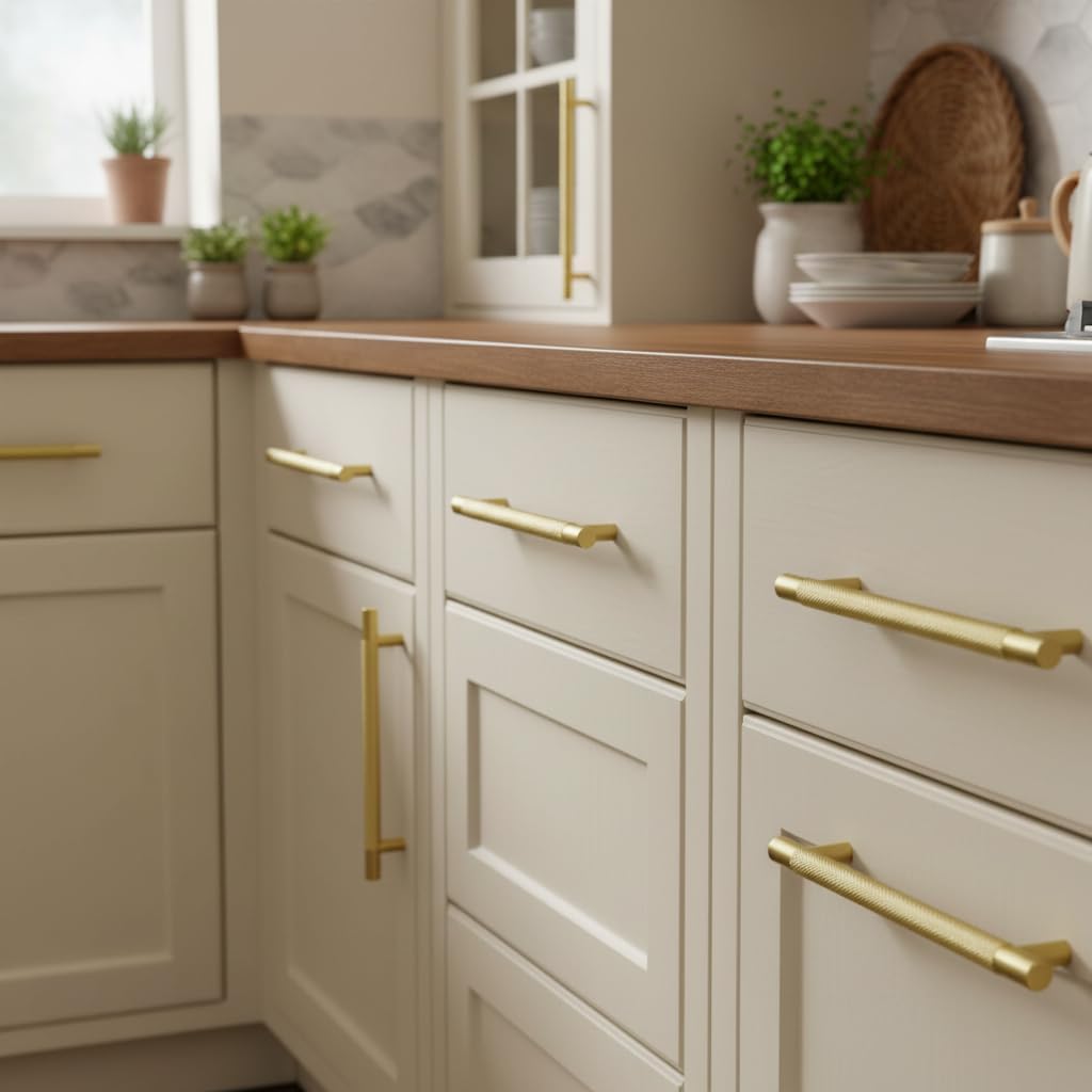 Alzassbg 3" Brushed Gold Cabinet Pulls and Handles 10 Pack, AL3015MGP image 4