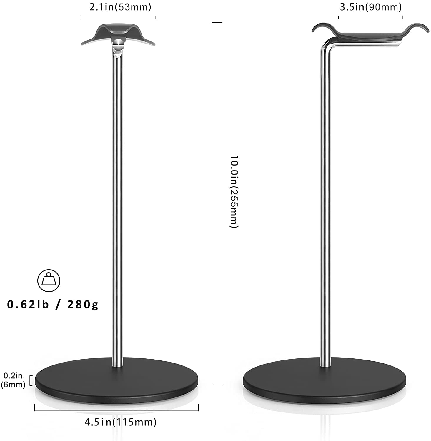 Supporto per Cuffie Supporto per Cuffie in Lega di Alluminio Supporto per Cuffie Antiscivolo con Supporto per Cuffie con Base in Metallo Supporto Cuffie(Blue,Silver)