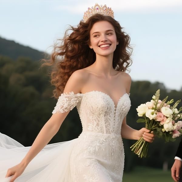 Kamirola Queen Crown and Tiaras Princess Crown for Women Crystal Headbands for Bridal, Princess for Wedding and Party Cosplay(TR76) - Image 2