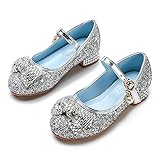  New front Sandales Filles Paillettes Chaussures de Princesse à Talon Enfants Cadeau d\'anniversaire Noël Chaussures pour Déguisement Mariage Cérémonie Soirée Eté Pointure 22-34