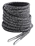 VSUDO 55 Inches Grey Work Boot Laces - Heavy Duty, Tough Shoe Laces for Boots with Metal Tips (1 Pair-Grey with Black Dot-140CM)