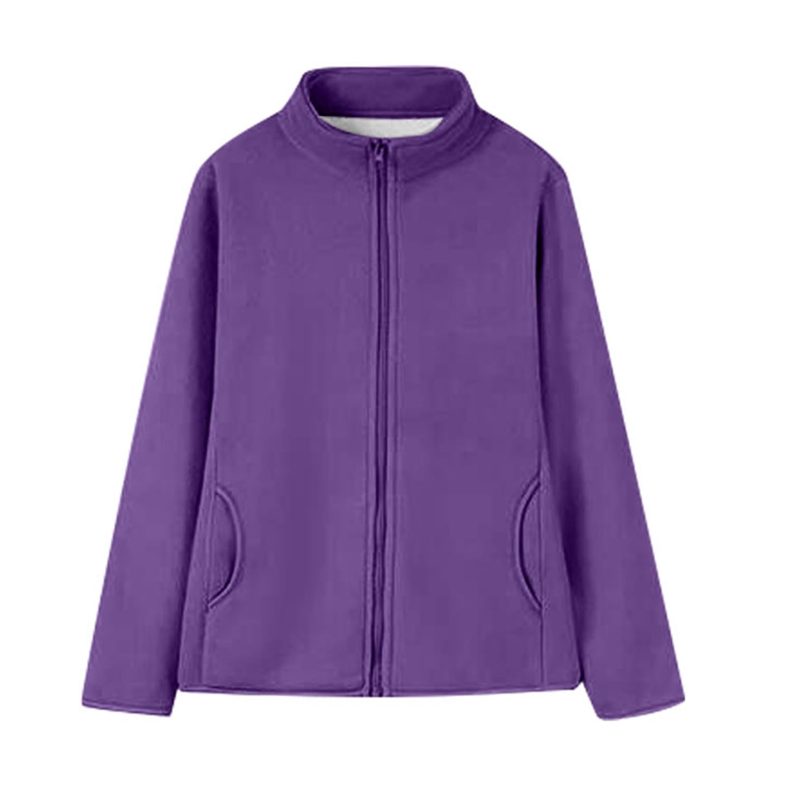 Chaqueta de forro polar suave con cremallera completa tipo abrigo para mujer con capucha 5