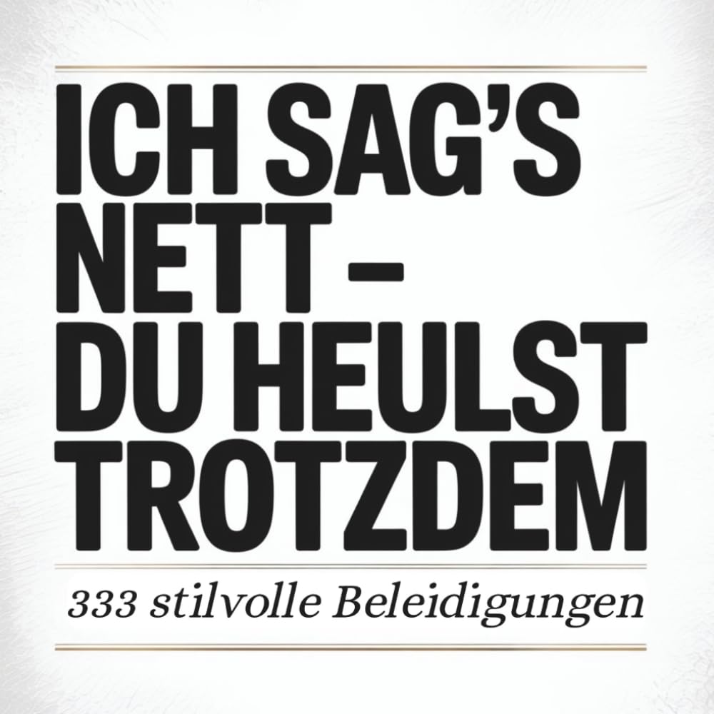 Ich sag's nett - Du heulst trotzdem. 333 Beleidigungen mit Stil.: „Man kann alles sagen – es kommt nur auf die Wortwahl an.“ Dieses Buch zeigt in 3 ... Grenzen der Höflichkeit kunstvoll ausreizt.