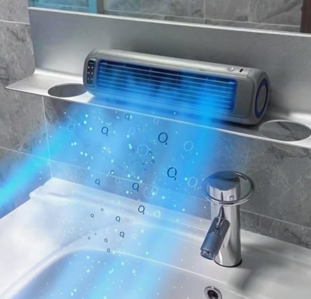 HoldOneLight Ventilador de pared inalámbrico original con 3 velocidades, silencioso y portátil, montaje en pared, ideal para cocina, dormitorio y oficina (gris)