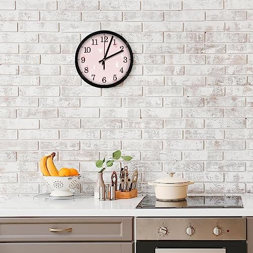 Horloge murale motif cœur et gouttes de pluie poétique à quartz - 8