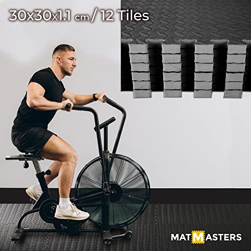 Mat-Masters-Interlocking-Exercise-Foam-Mats-with-Border-Multipurpose-Gym-Protective-Flooring-Eva-12-x12-x--Tiles-for-Gym-Equipment-and-Rubber-Cushion-for-Workouts-Kids-12-sqft