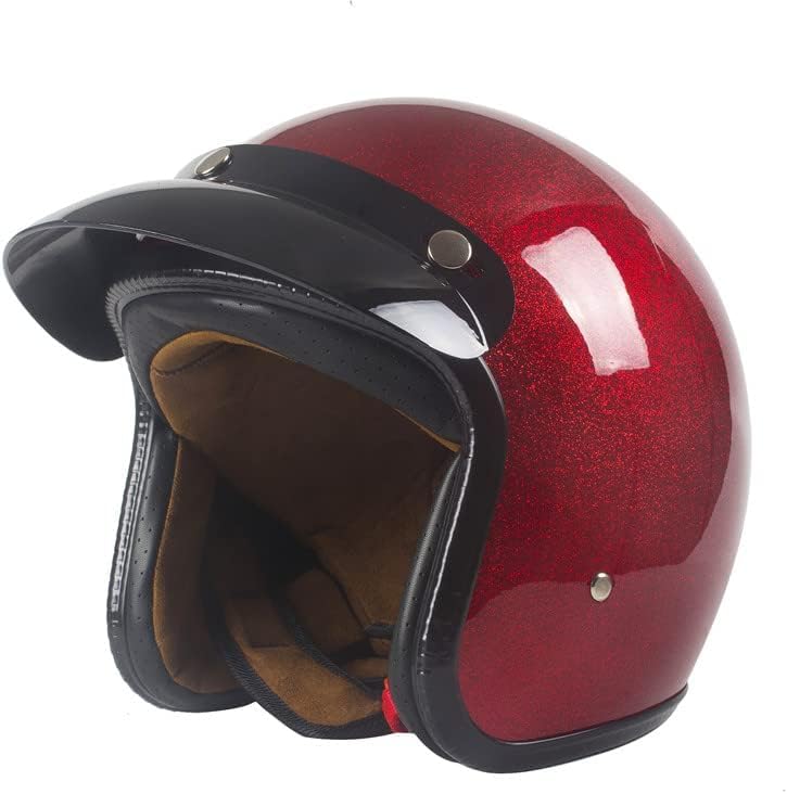 Miniatura 2 de Casco de motocicleta retro Harssidanzar 34 con cara abierta, estilo vintage para hombres y mujeres, aprobado por el Departamento de Transporte CU601