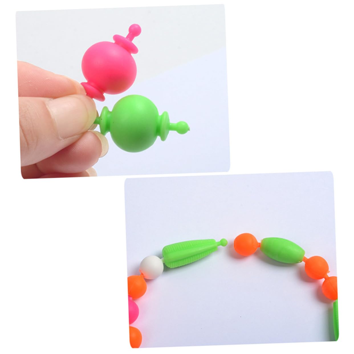 Toddmomy Kit de Abalorios de Plástico para Niñas, Caja de Pulseras y Collares, Lavable, para Manualidades y Adornos, 1 Caja Piezas Variadas