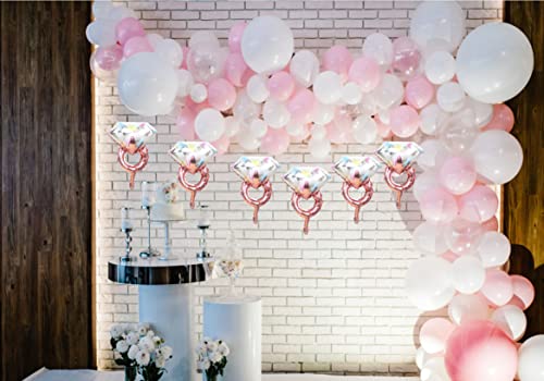 10Pcs Mini Diamond Ring Foil Balloons Inflatable Wedding And Engagement Anniversary Party Decoration #TOP2