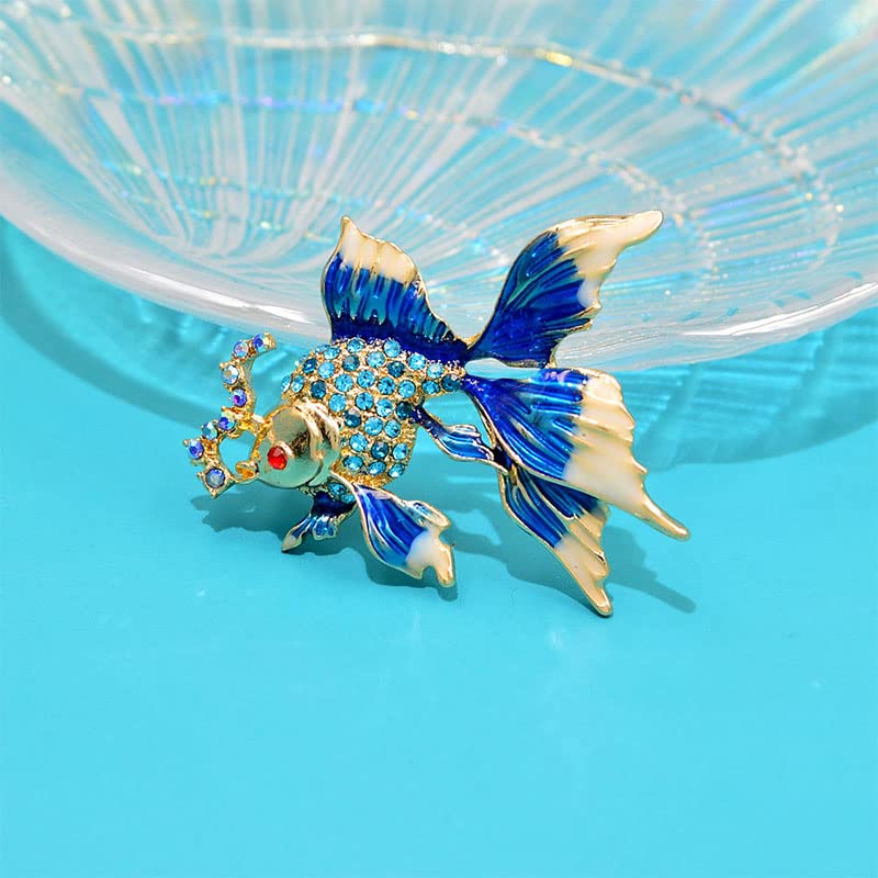 Image of Acxico 2Pcs Color Goldfish Brooch Women Student Party Cute Animal Fish Brooches Jewelry Accessories Holiday Gift