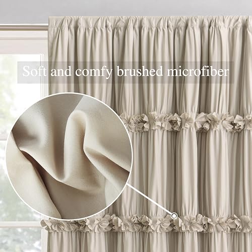 Image of Homechoice Decor Camel Blackout Window Curtains, 52 inch W x 96 inch L x 2 Panels