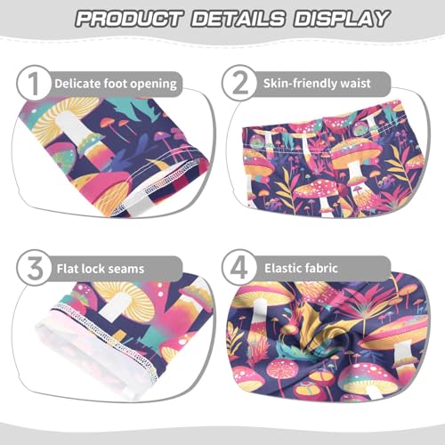 KLL Trippy Mushrooms Rainbow Toddler Girls' Legging Casual Full Length Dance Pants Exercise3