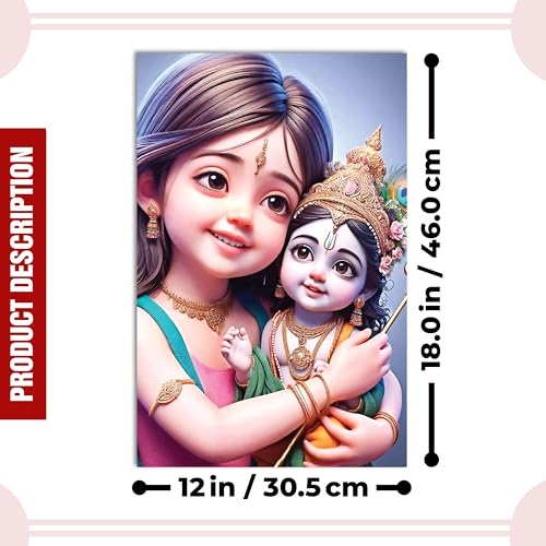 Image of Twinster Bal krishna Posters Photo for Pregnant Women, Baby Poster Self Adhesive (Size 45 cm by 30 cm) Pack of 1 (Design 7)