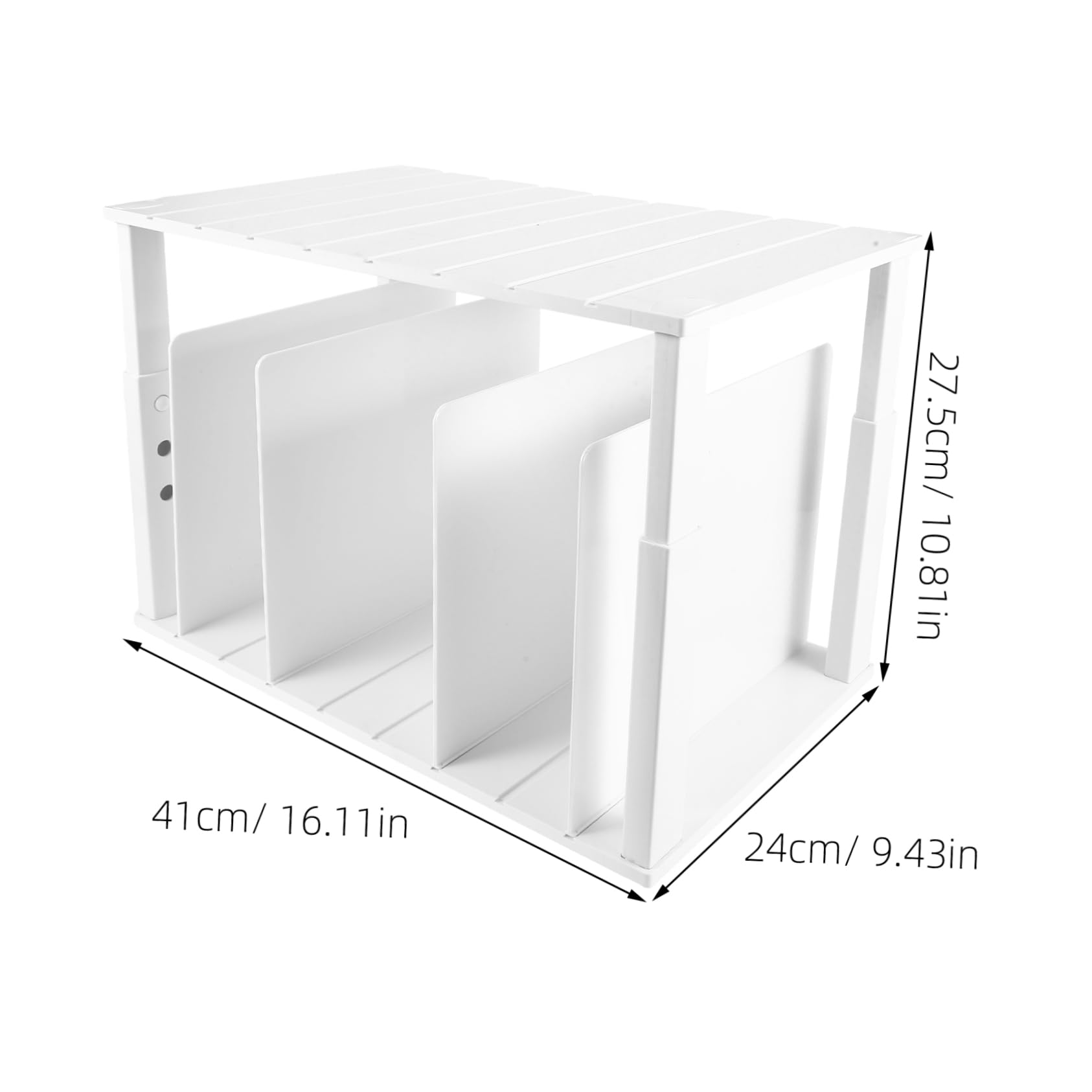 Organizador de Bolsos de Armario Blanco Abs Ajustable 4 Separadores | Diseño de Doble Nivel, Bordes Lisos sin Rebabas, Particiones Regulables, Almacenamiento Versátil