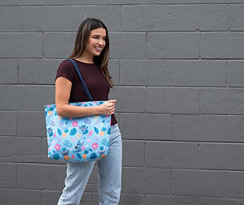Disney Lilo & Stitch Tote Bag, Stitch Blue Hawaiian Print, Large Water-Resistant Canvas Purse, Beach Vacation Accessory Bag, Work Travel Carry-All for Women - Image 6