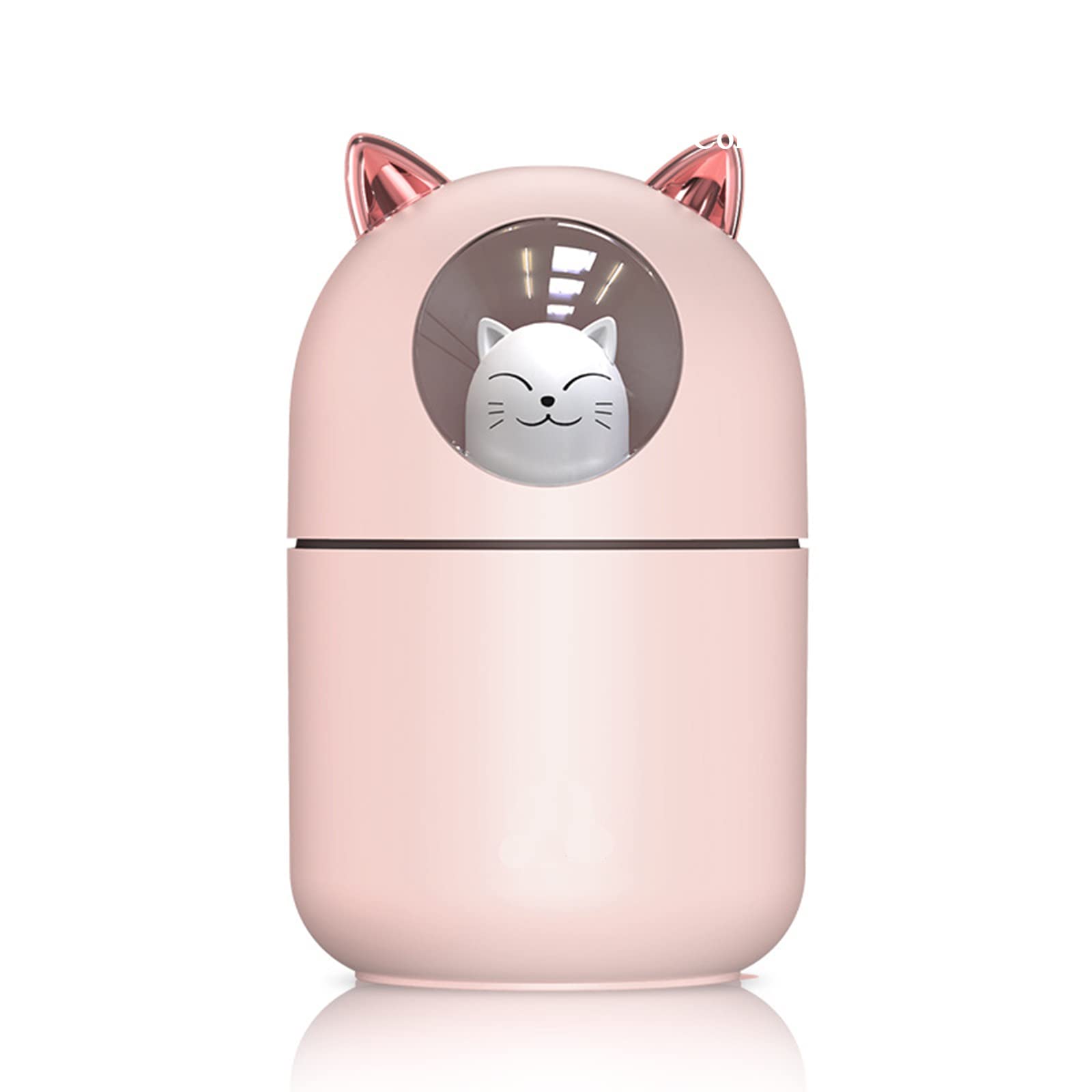 BONITA Cute Pet Humidifier Diffuser Car Large Spray Hydration Moisturizing Small Home Desktop Silent USB Portable Diffuser LED Night Light Essential For Bedroom Home Office (Pink, Cat)
