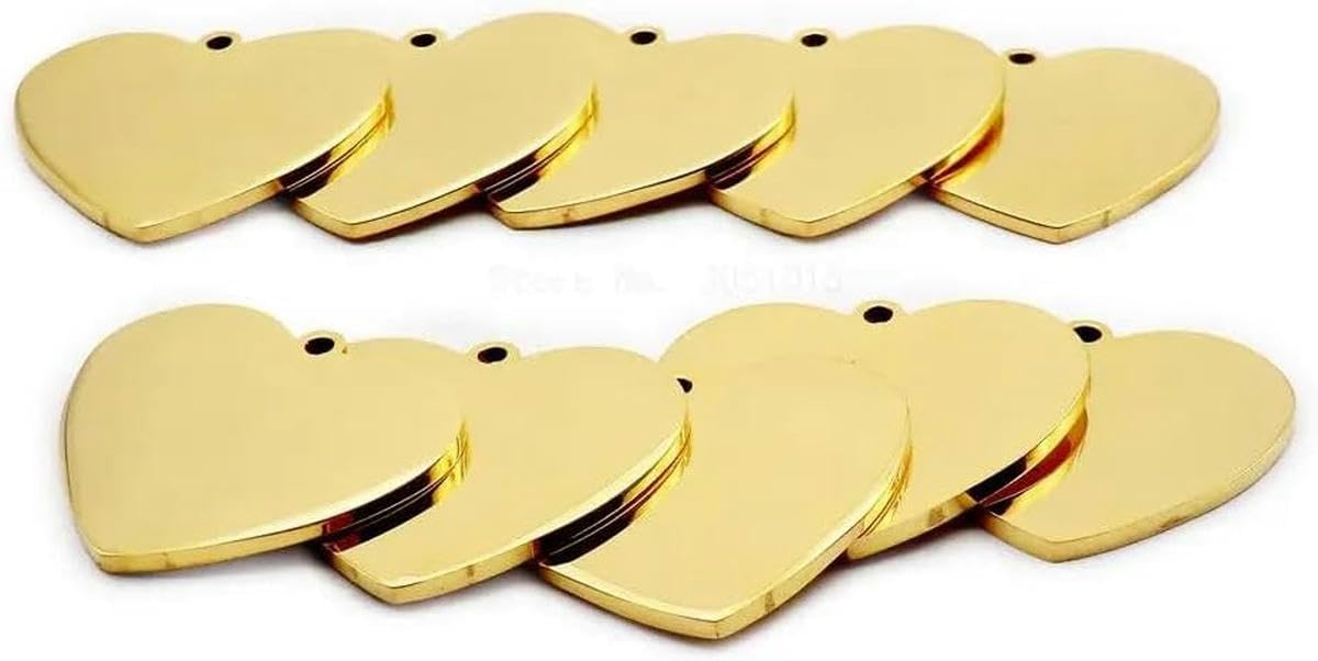 100 pezzi in acciaio inossidabile a forma di cuore ID tag vuoto per animali domestici tag ciondolo personalizzato per cani e gatti tag personalizzato inciso collare per animali domestici tag targhett