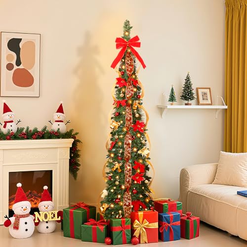 Alupssuc 180cm Pop Up Schmal Weihnachtsbaum Künstlich mit...