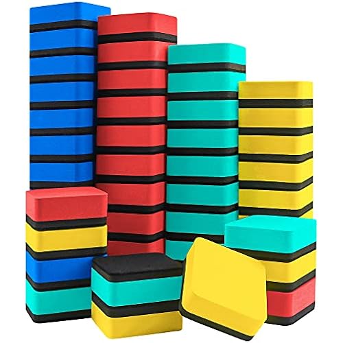 Mini Dry Erase Erasers, 48 Pack, 2 x 2 Inch