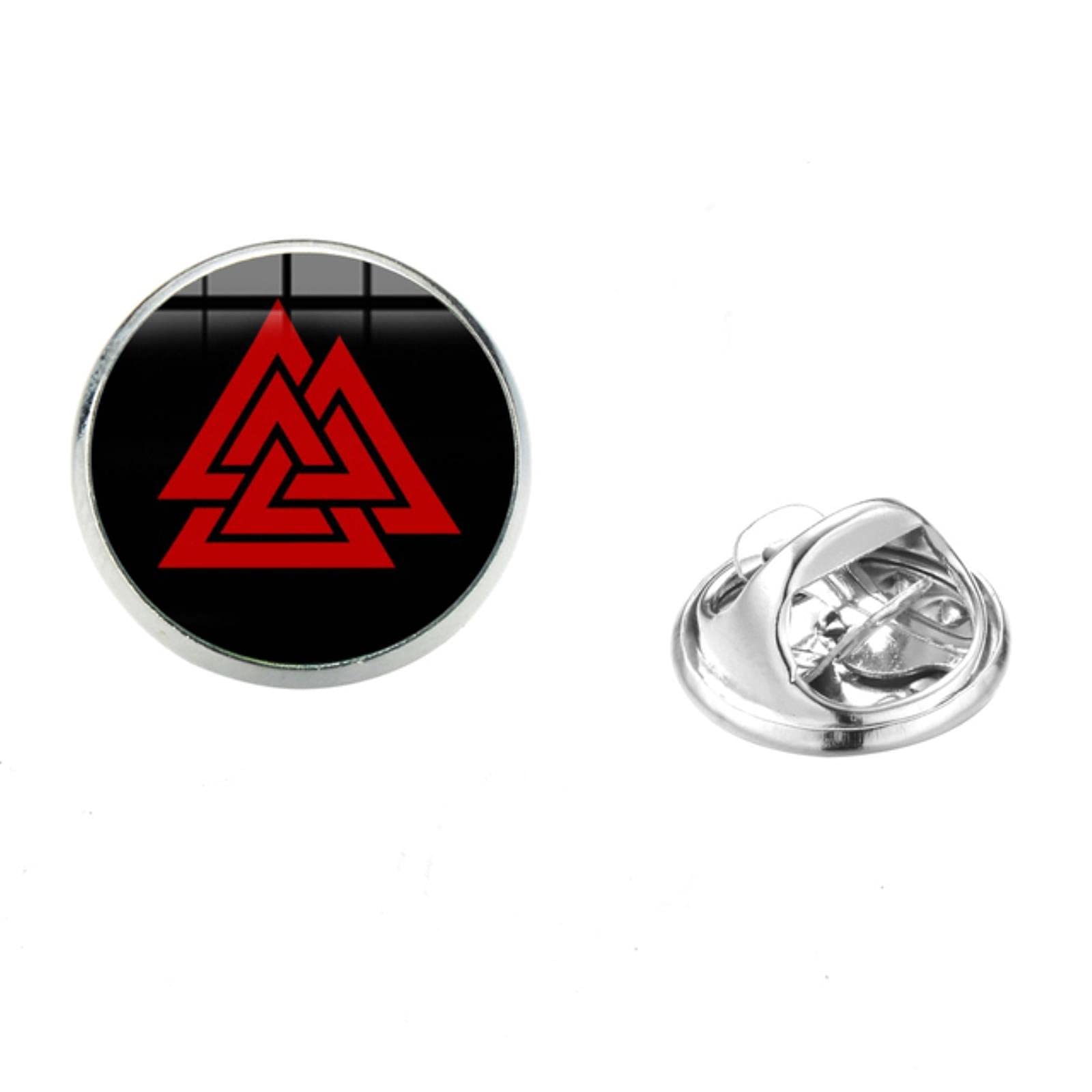 HCMA Talisman Slavic Norway Valknut Badges Viking Totem Odin 's Symbol of Norse Warrior Glass Cabochon Brooch & Pins
