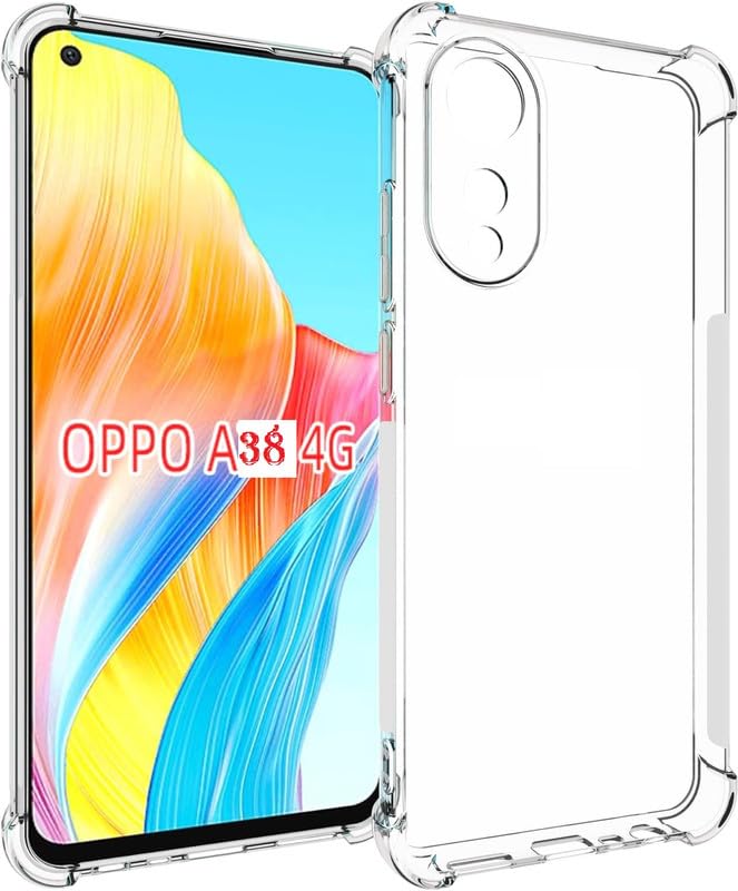 Image of for Oppo A18 4G Case,Phone Case Clear Transparent Reinforced Corners TPU Shock-Absorption Flexible Cell Phone Cover for Oppo A18 4G - Transparent