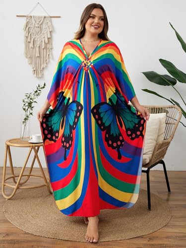 Image of Kaftan Dress for Women - Plus Size Caftan Maxi Beach Dress Moo Moos Loungewear, Swimsuit Cover Up for Beach, Pool or Vacation