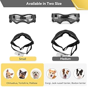   PETLESO-Dog-Goggles-Small-Breed-Dog-Sunglasses-for-Small-Breed-UV-Protection-Eyewear-for-Small-Dog-Outdoor-Riding-Driving-Small-Black