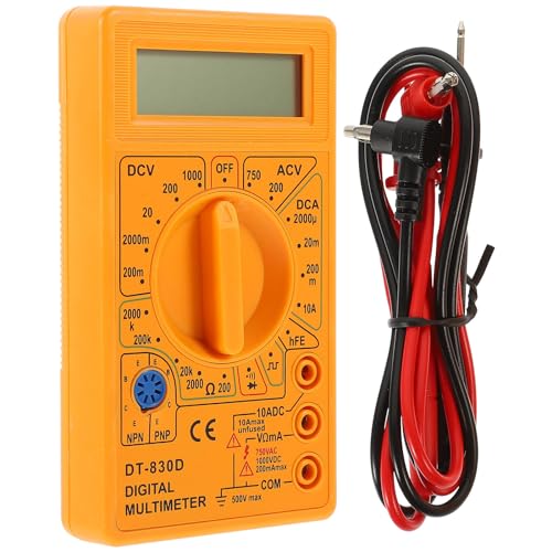 TEHAUX 830D Digital Multimeter with Buzzer – 3 1/2-Digit LCD (1999 Count), Overload Protection &amp; Continuity Test – for Electrical Troubleshooting, DIY Projects, Students