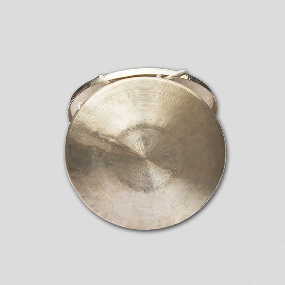 Mosiężny gong Feng Shui, Tradycyjny chiński mosiężny gong z młotkiem, zestaw 2 szt., 27-36 cm(30cm)