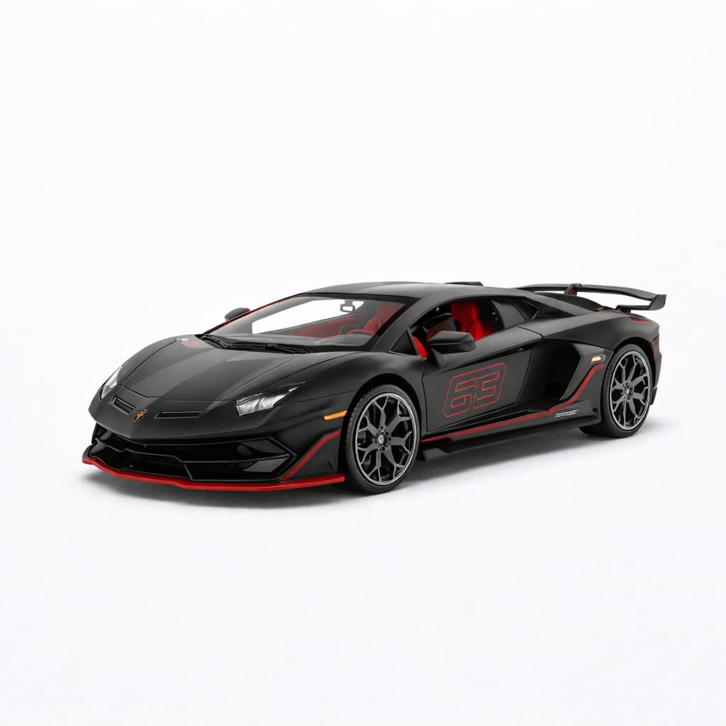 Wizplex MSZ Official Licensed Lamborghini Aventador SVJ Diecast Model Car 1:32 Scale | Light & Sound | Metal Pull Back Supercar Toy | Premium Display & Gift for Car Lovers (Black)-image-45