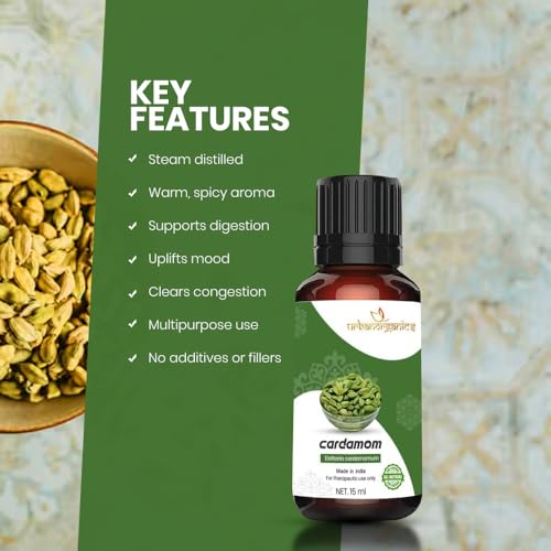 Image of VIRTUAL Cardamom Essential Oil 15ml | 100% Pure & Natural Elaichi Oil | Therapeutic Grade Aromatherapy Oil for Skin, Hair & Face | Digestive & Respiratory Support | Stress Relief Essential Oil