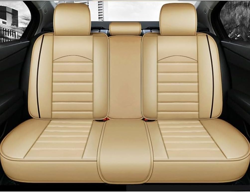 Auto Sitzbezüge Sets Für VW EOS 2005-2022, Leder Verschleißfest Innenraum Schonbezüge sitzschoner vorne und hinten,C/beige Style